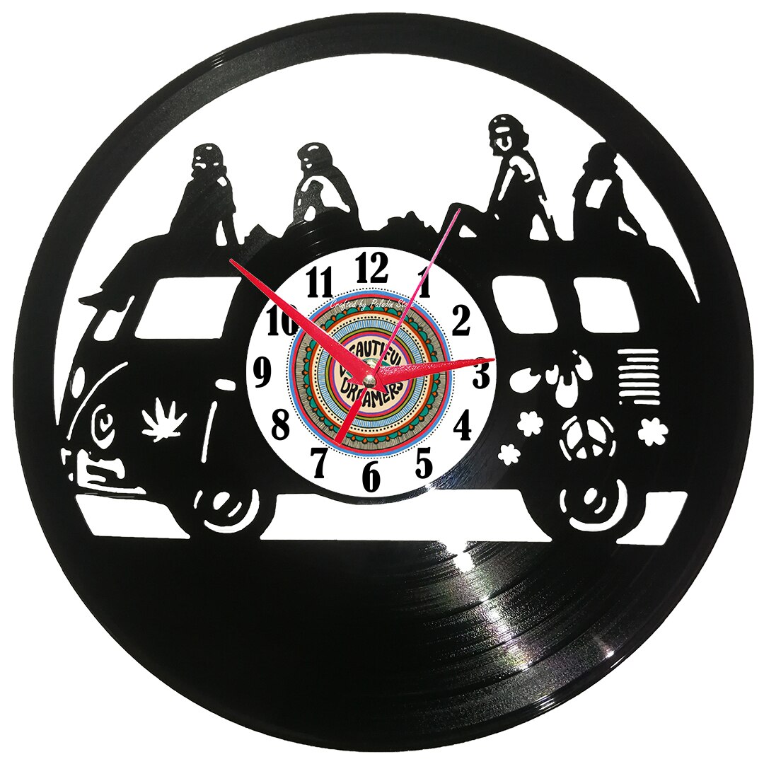 Ceas de perete disc vinil - Hippie