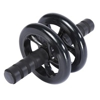 Roata dubla pentru Abdomene, Multifunctionala, Wheel, Negru