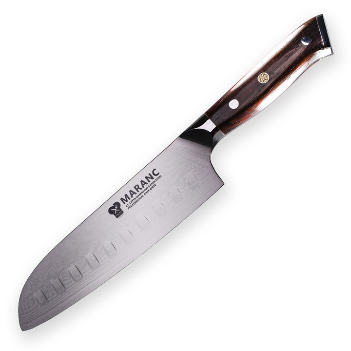 Професионален нож сантоку Maranc, дамаска стомана, 18 см, M24