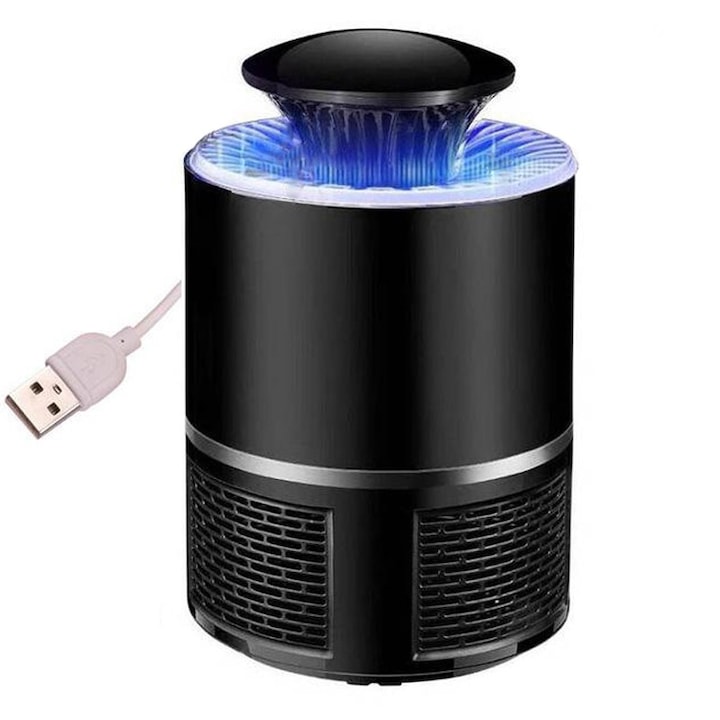 Електрическа LED лампа против комари Techstar, 5W, Вътрешна / Външна, с USB, Черен