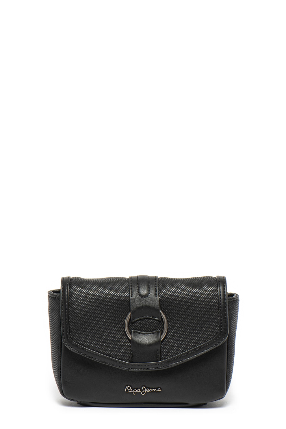 Pepe Jeans London, Geanta de piele ecologica, cu bareta de umar Daphne, Negru