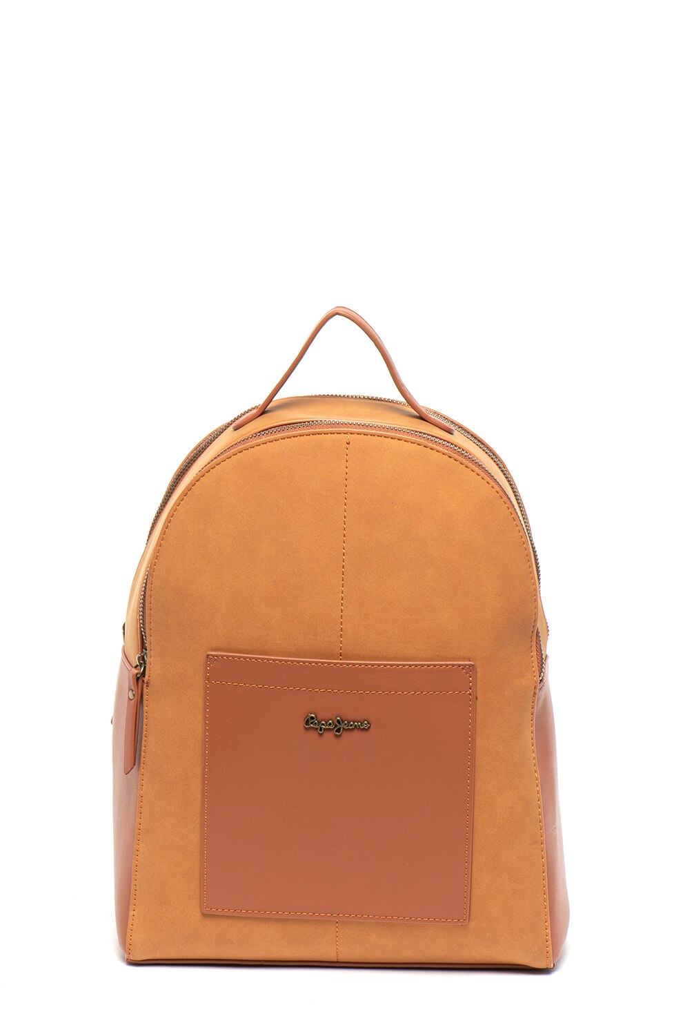 Pepe Jeans London, Rucsac de piele ecologica Lorain, Maro caramel