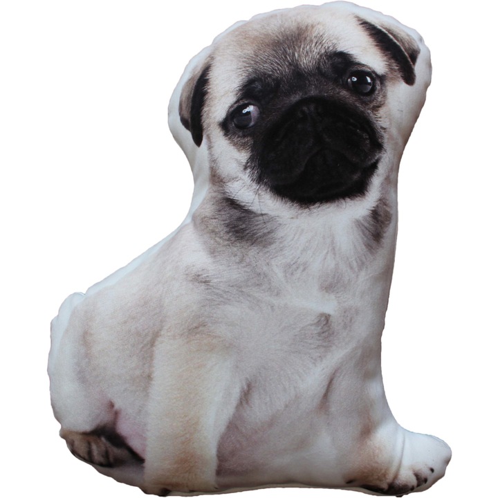 Perna decorativa Animaluta din plus, imprimeu Catelus, 30x35 cm