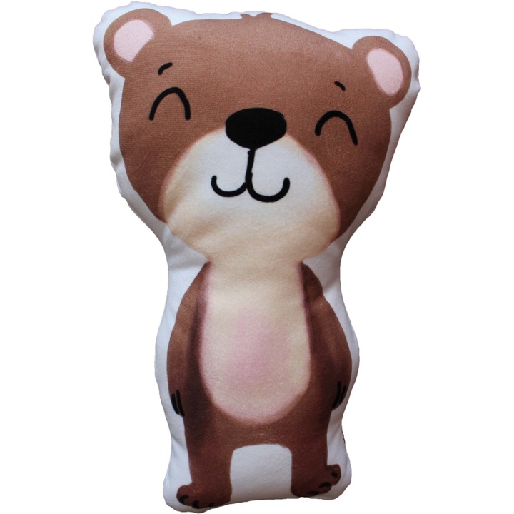 Perna decorativa Animaluta din plus, imprimeu Ursulet, 20x30 cm