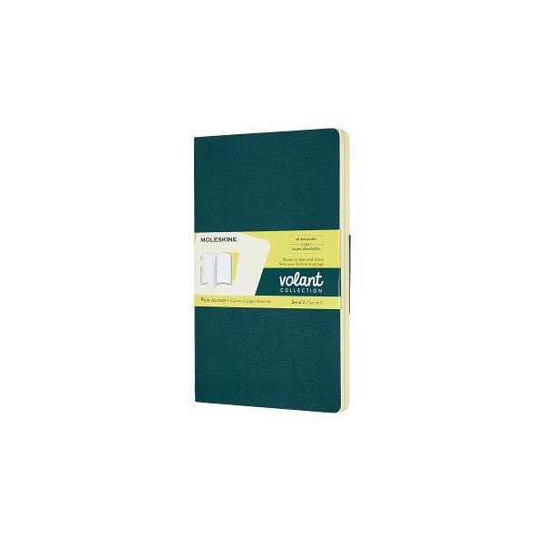 Moleskine Volant Journal, Large, Plain, Pine Green/Lemon Yellow (5 X 8.25), Moleskine (Author)