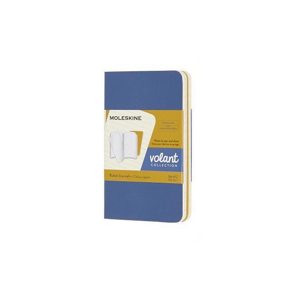 Moleskine Volant Journal, Xs, Ruled, Forget Blue/Amber Yellow (2.5 X 4.25), Moleskine (Author)