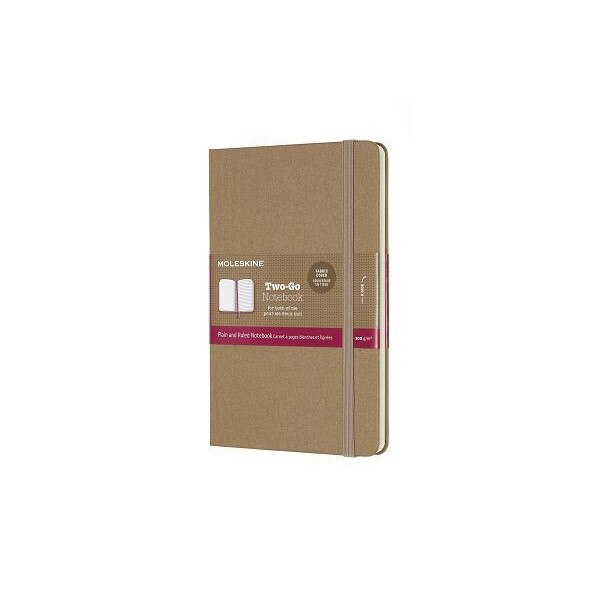 Moleskine Two-Go Notebook, Medium, Ruled-Plain, Kraft Brown Hard Cover (4.5 X 7), Moleskine (Author)