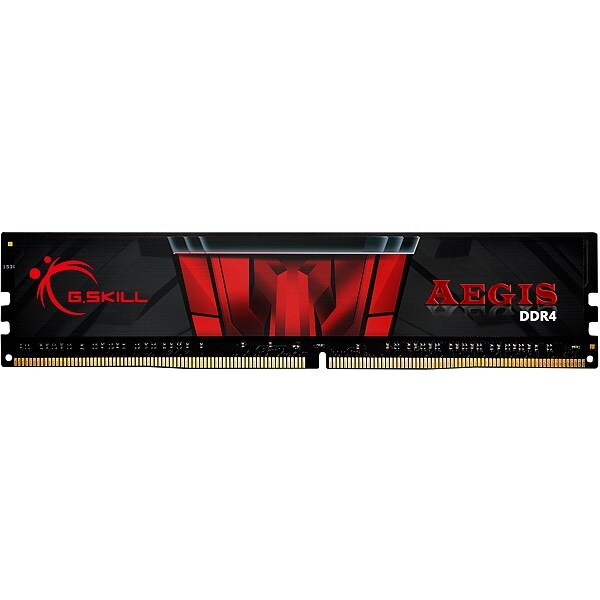 Memorie G.Skill Aegis, DDR4, 8 GB, 2400MHz, CL17 (F4-2400C17S-8GIS), Negru/Rosu