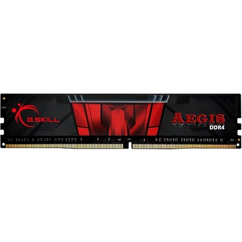 Memorie G.Skill Aegis, DDR4, 8 GB, 2400MHz, CL17 (F4-2400C17S-8GIS), Negru/Rosu Memorie G.Skill Aegis, DDR4, 8 GB, 2400MHz, CL17 (F4-2400C17S-8GIS), Negru/Rosu
