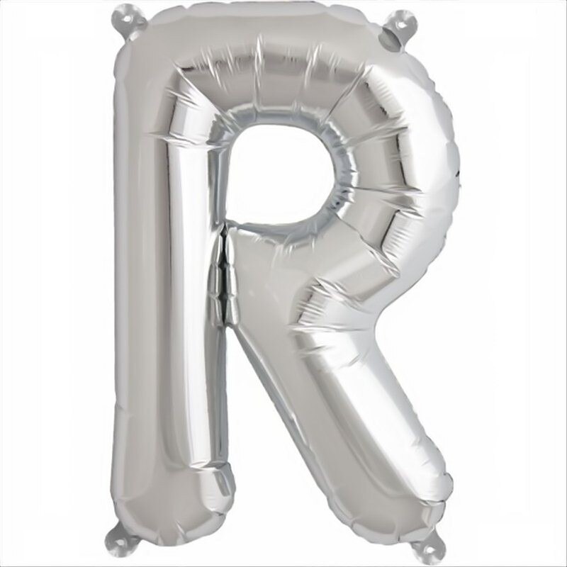 Balon folie litera R mini argintii (Silver), 41 cm, Amscan 33046