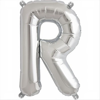 Balon folie litera R mini argintii (Silver), 41 cm, Amscan 33046 Balon folie litera R mini argintii (Silver), 41 cm, Amscan 33046