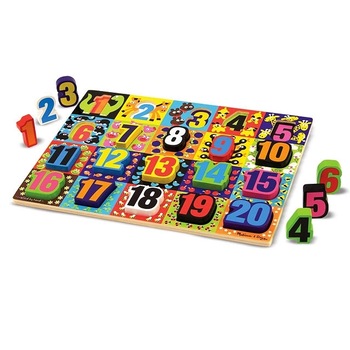Melissa and Doug - Puzzle lemn in relief Numere de la 1 la 20 Melissa and Doug - Puzzle lemn in relief Numere de la 1 la 20