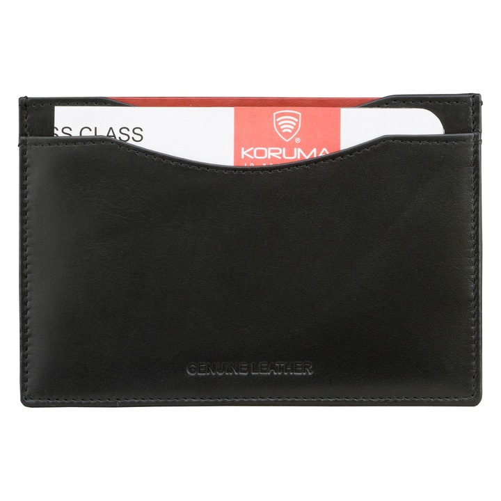 Koruma, Husa de pasaport cu element de securitate RFID, KUK-26PBL, Negru