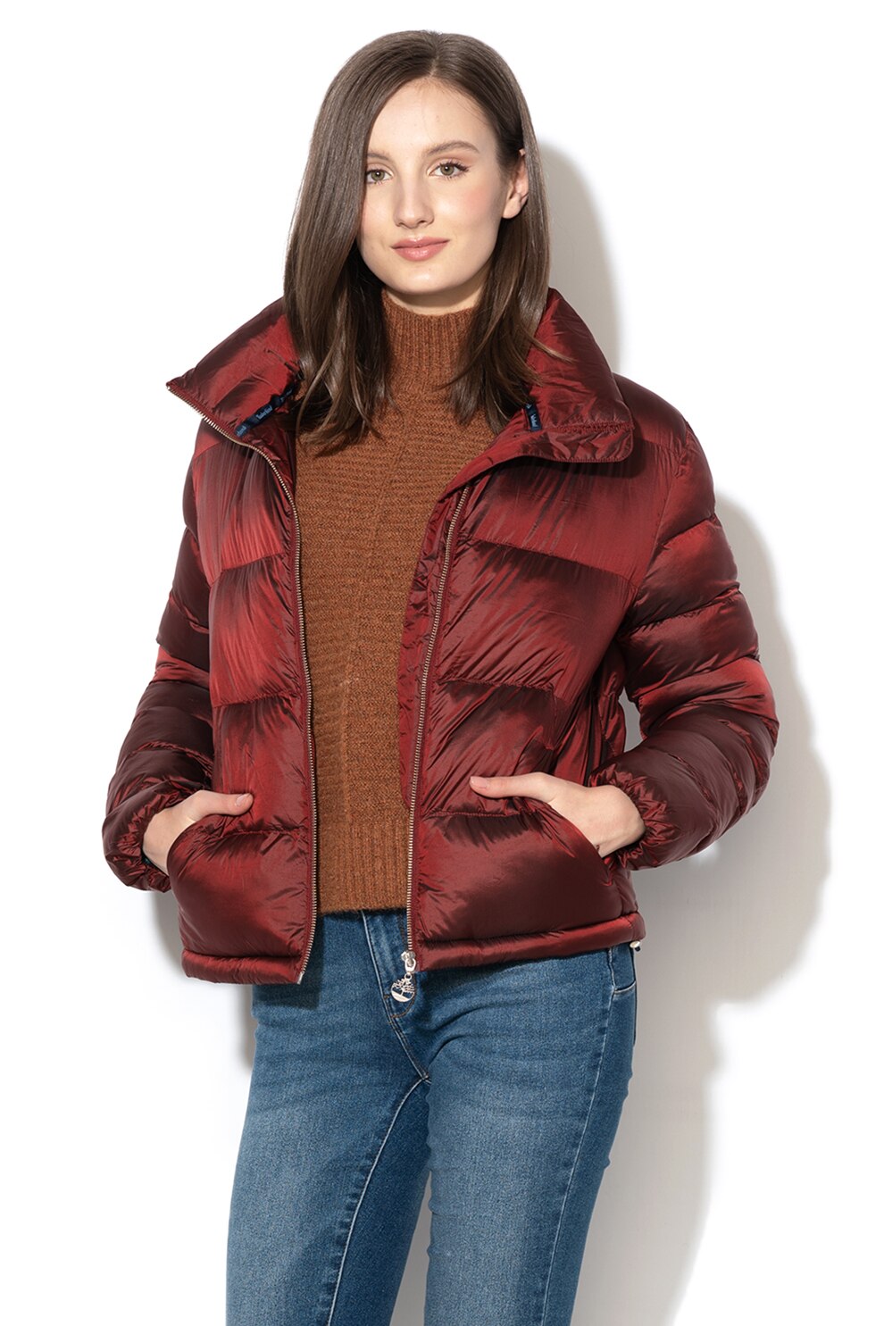 Timberland, Geaca cu vatelina subtire Mount Rosebrook, Rosu inchis