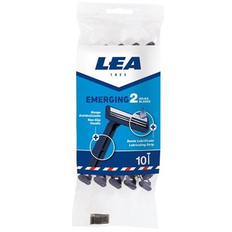Aparat de ras 2 lame banda lubrifianta LEA EMERGING 2, Punga 10 bucati