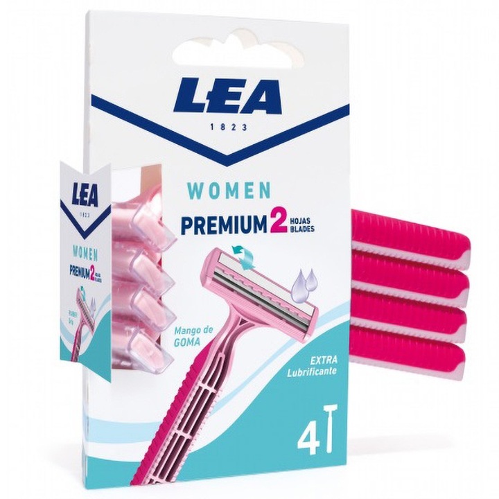 Női borotva LEA PREMIUM 2 forgatható fej, Buborékfólia 4 db