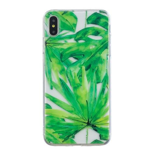Carcasa Husa Apple iPhone XS Max model Leaves, Antisoc + Folie sticla securizata Apple iPhone XS Max Tempered Glass Viceversa