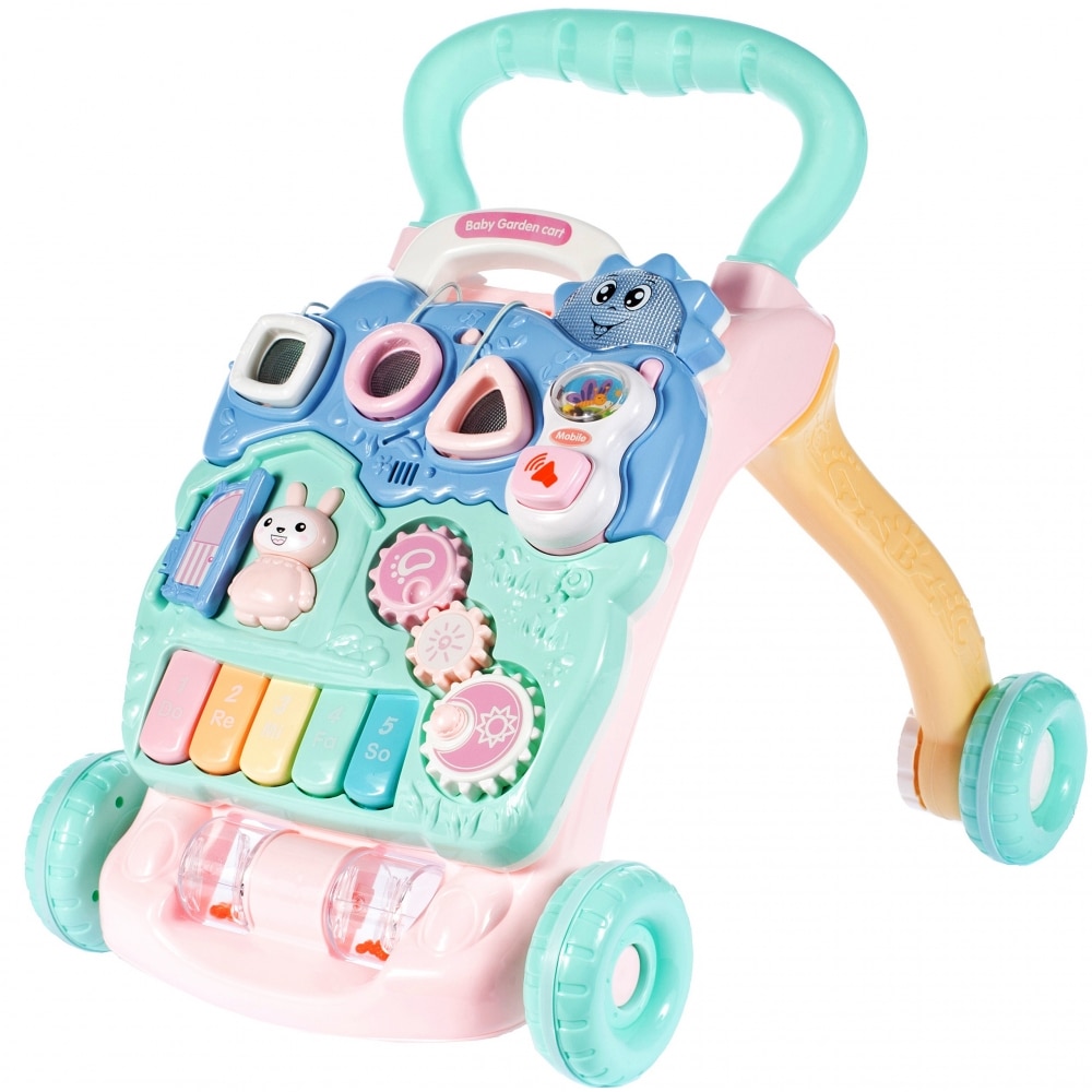 Antemergator Interactiv 3 in 1, cu masuta interactiva detasabila, Lumini si Sunete, Multiple Moduri Senzoriale de joaca 