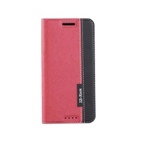 Husa carte HTC One M9, Rosu cu Negru