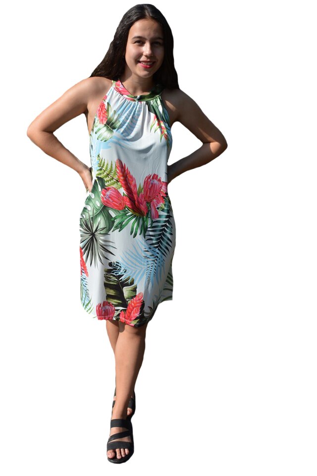 Rochie lejera Grace cu D&J Exclussive, alb, Multicolor
