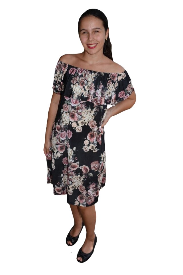 Rochie lejera Grace cu imprimeu floral rose, D&J Exclussive, D&J Exclussive, Multicolor