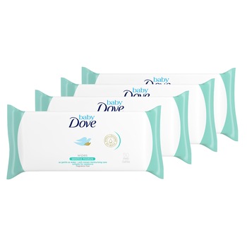 Set de 4 x Servetele umede Baby Dove Sensitive, 50 buc Set de 4 x Servetele umede Baby Dove Sensitive, 50 buc