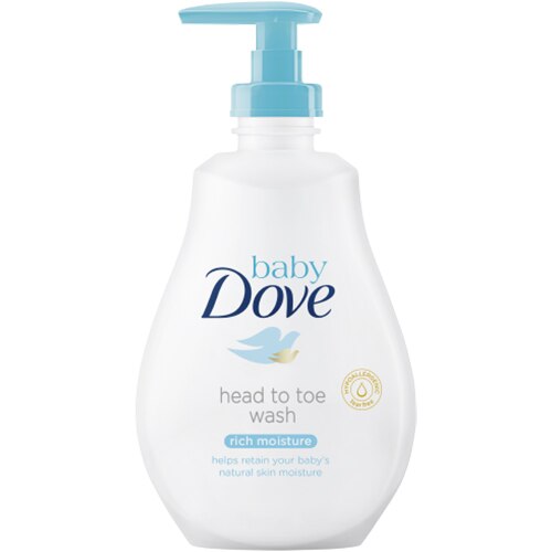 Lotiune de spalare Baby Dove Rich pentru par si piele, 400ml