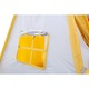 Cort TeePee Elefantel Galben, 4 piese, saltea de joaca pufoasa, pernuta decor, sirag stegulete, Galben/gri, 100*100*130 cm