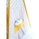 Cort TeePee Elefantel Galben, 4 piese, saltea de joaca pufoasa, pernuta decor, sirag stegulete, Galben/gri, 100*100*130 cm