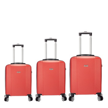 Set Trolere, ABS, 4 Roti Duble Detasabile, Cifru TSA, BENZI, BZ 5357, 3 Piese, Portocaliu Set Trolere, ABS, 4 Roti Duble Detasabile, Cifru TSA, BENZI, BZ 5357, 3 Piese, Portocaliu