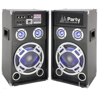 Boxe Profesionale Party 300 W, 8 inch, Bluetooth, CardSD, Auxiliar, Lumina LED pe Sunet Boxe Profesionale Party 300 W, 8 inch, Bluetooth, CardSD, Auxiliar, Lumina LED pe Sunet