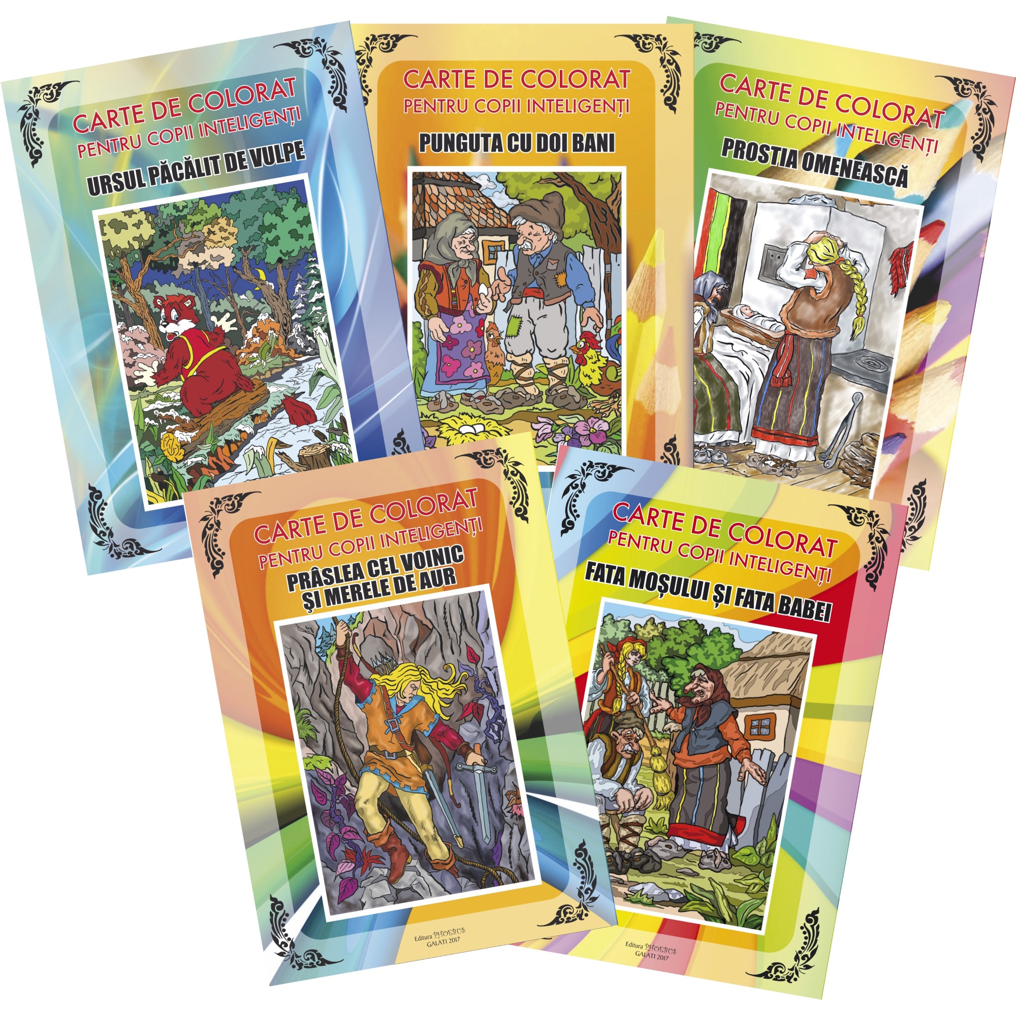 Set, 5 Carti de colorat, povesti populare, Delmos Exim