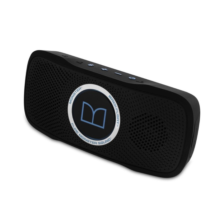 Boxa portabila Monster BackFloat, bluetooth, led albastru, Negru