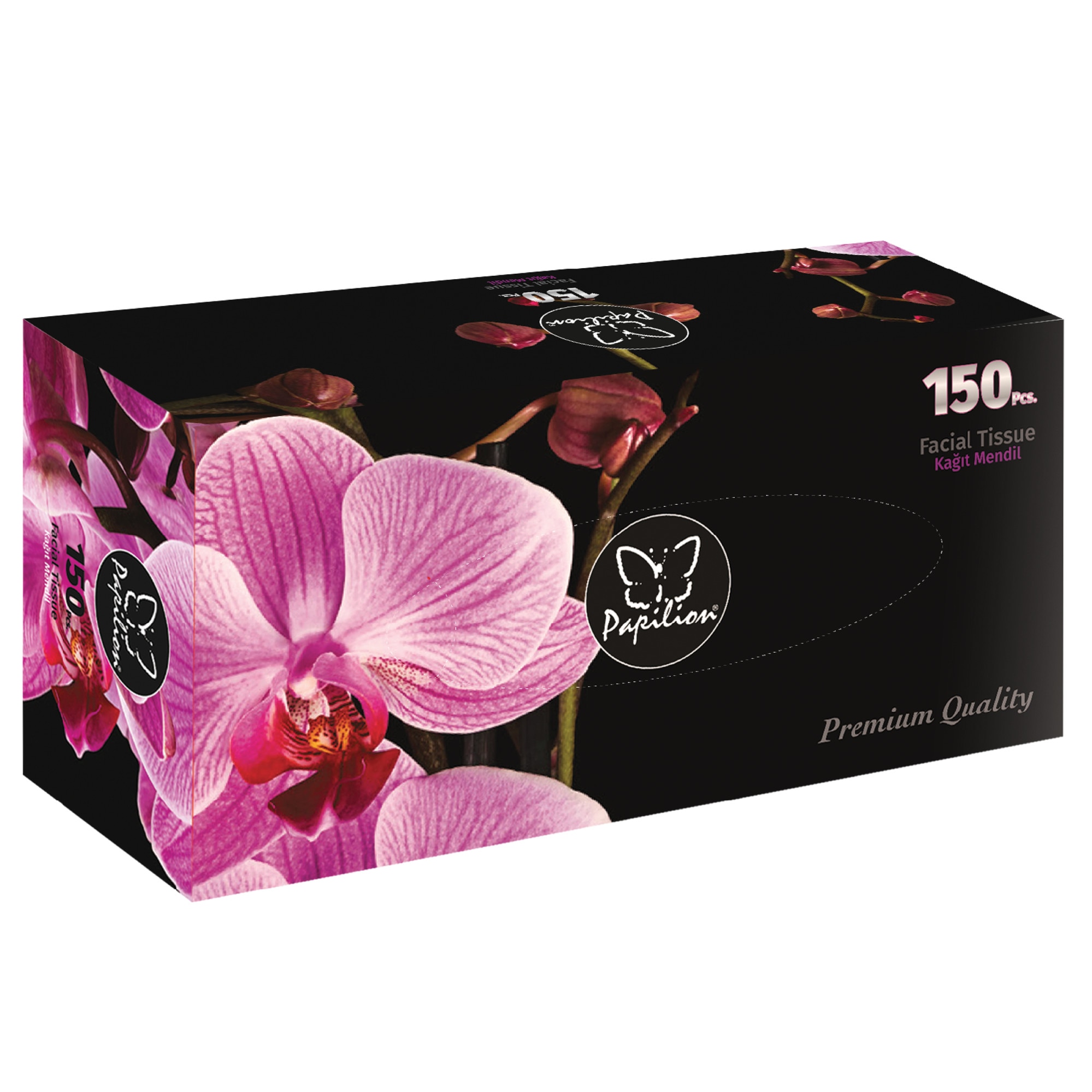 Servetele faciale Papilion Premium cutie, 2 straturi, 150 foi