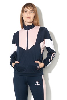 hummel bluza cu fermoar mic si model colorblock chi bleumarinroz palalb imagen 6_2_
0