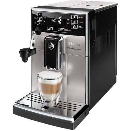 Espressor automat Saeco PicoBaristo HD8924/09, 1.8l, 1850W, Sistem spumare a laptelui Cappuccinatore, 10 setari intensitate aroma, Rasnite 100% ceramice, 15 bar, Argintiu/Negru
