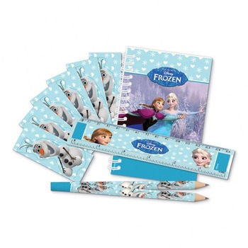 Set “Frozen”, 20 piese (carnetel, creion, rigla, stickere) Set “Frozen”, 20 piese (carnetel, creion, rigla, stickere)