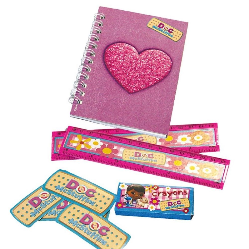 Set “Doc McStuffins”, 20 piese (carnetel, creion, rigla, stickere)