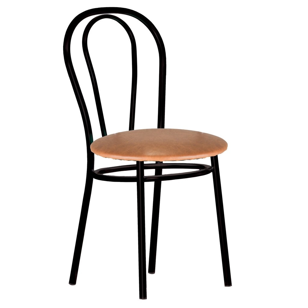 Scaun bucatarie TULIPAN Black, Aramiu piele ecologica