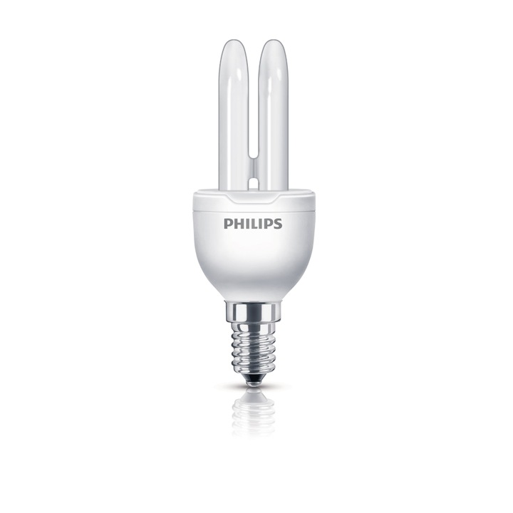Bec economic, Philips, Economy Stick, forma stick, E14, 5W, 6000 de ore, lumina calda