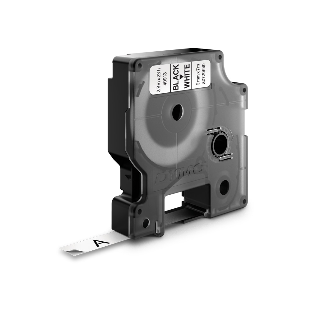 Set 5 x Banda Originala Dymo ID1 12mm x 5.5m Vinil Negru-Alb