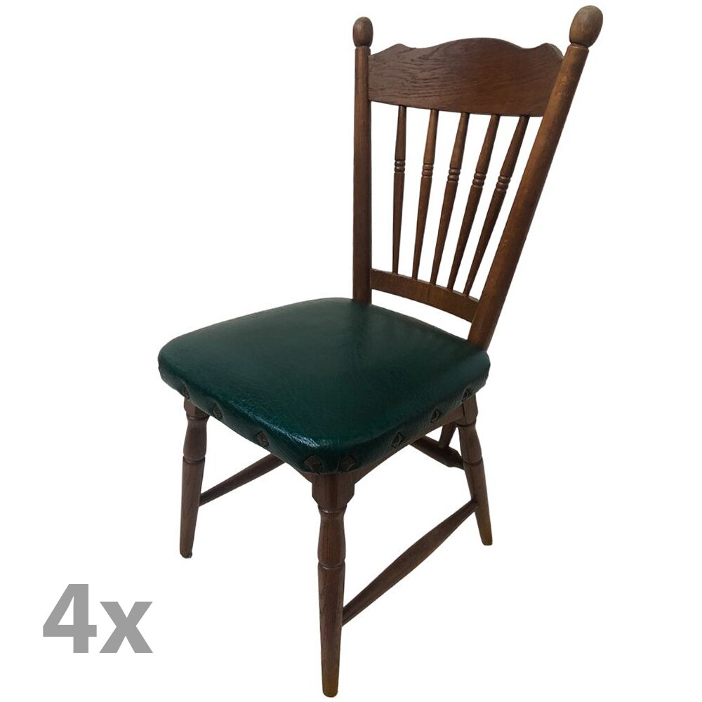 Set 4 scaune vechi cu cadru din lemn masiv, tapitat ecologica, dimensiuni l 45 x h 99 x a 50 cm, inaltime sezut 47 S-2031 - eMAG.ro