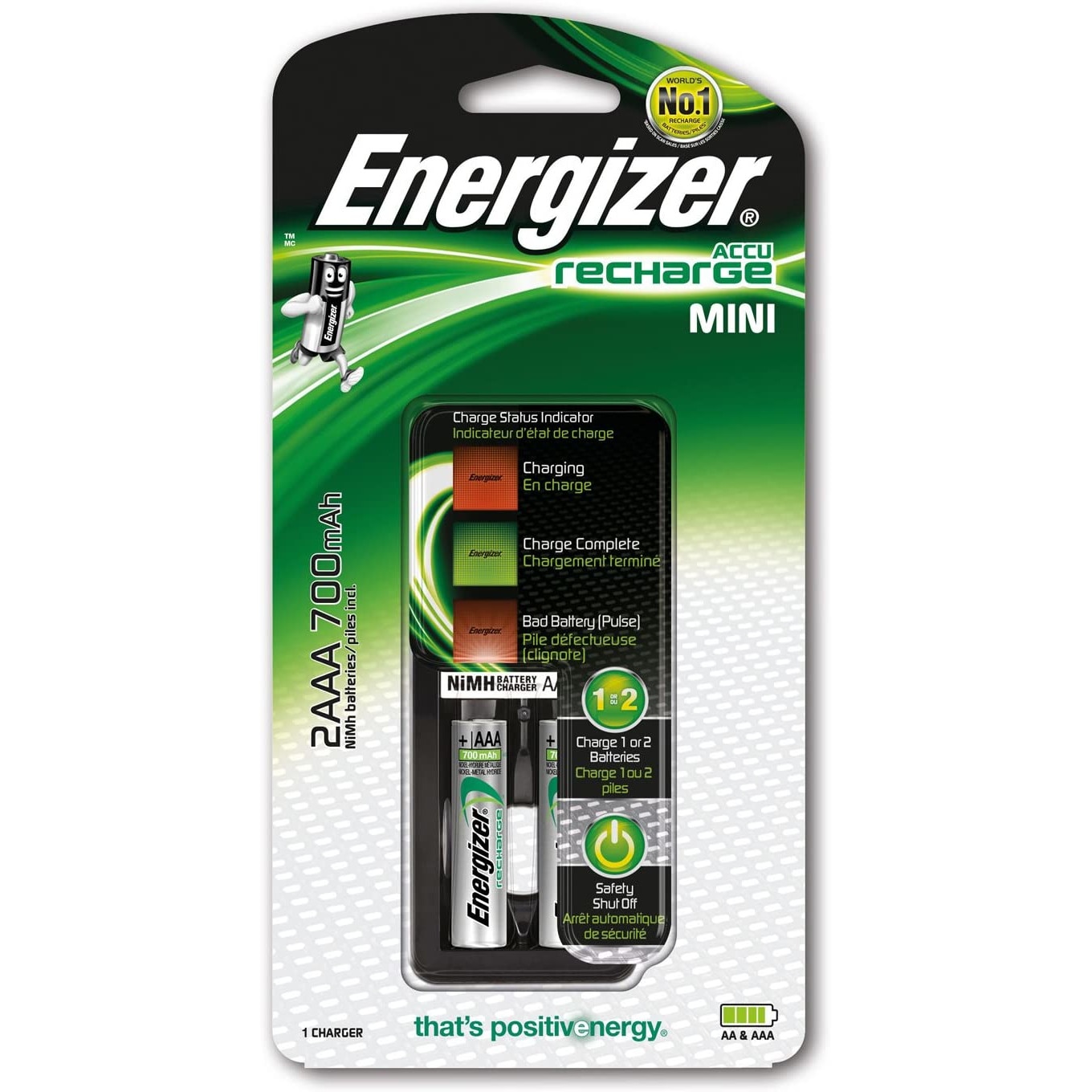 Incarcator Energizer mini + 2 acumulatori AAA/R03 700 mAh