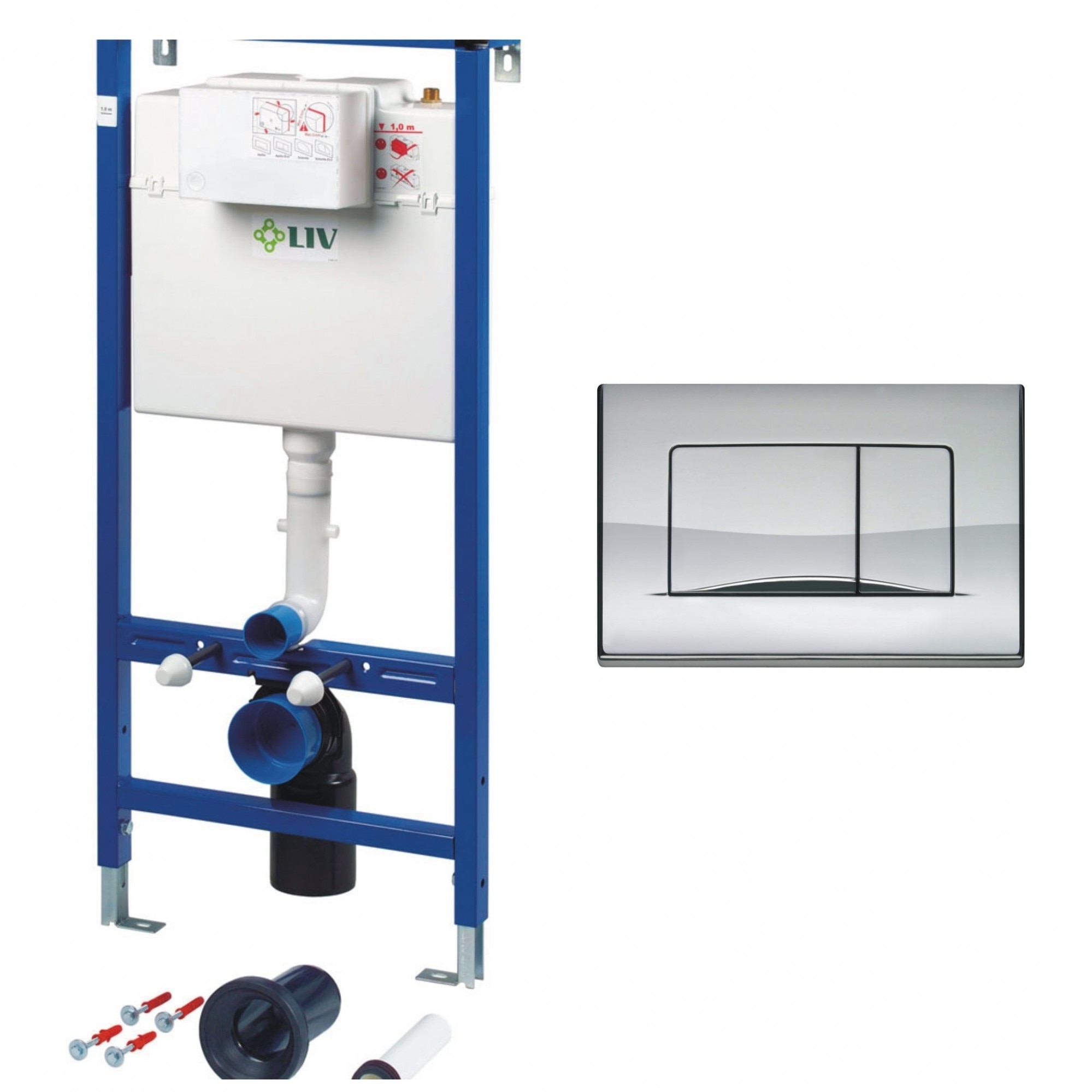 Pachet promo Jog - rezervor incastrat, elemente fixare si clapeta dubla actionare crom lucios Aplite Eco