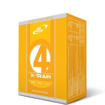 Pudra energizanta Pro Nutrition, cu aminoacizi, 4 x-train, 25 plicuri, aroma ciocolata Pudra energizanta Pro Nutrition, cu aminoacizi, 4 x-train, 25 plicuri, aroma ciocolata