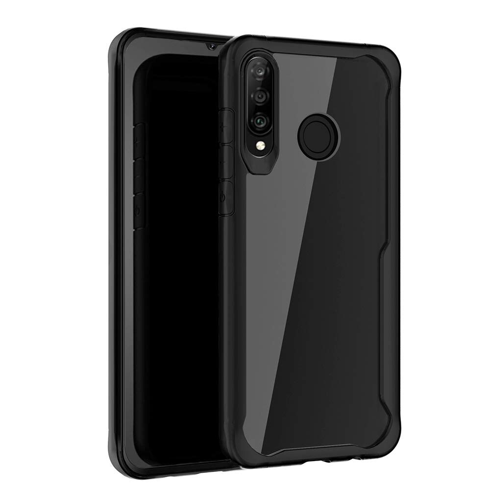 Husa Huawei P30 Lite, Hybrid Antisoc, carcasa spate PC cu cadru TPU dur, Negru