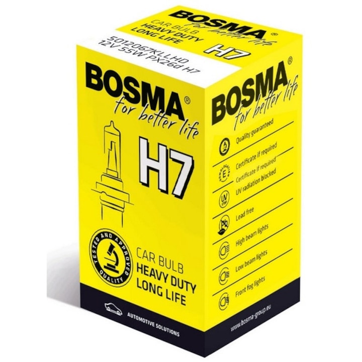 Bosma H7 Heavy Duty Long Life 12V 55W izzó