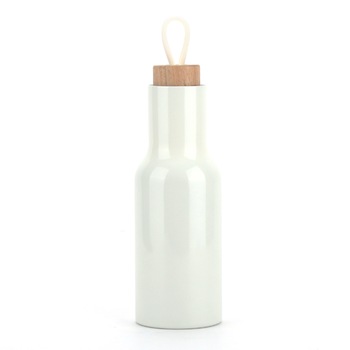 Termos ECO PAITER, maner silicon, dop din lemn, inox 304, 600 ml, alb Termos ECO PAITER, maner silicon, dop din lemn, inox 304, 600 ml, alb