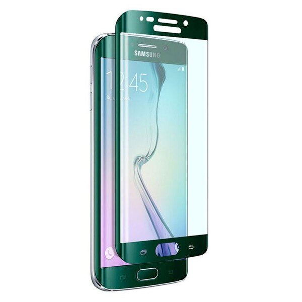 Folie sticla securizata Samsung S6 Edge curbata fata plus spate, verde - eMAG.ro