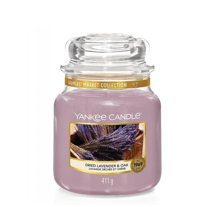 Lumanare Parfumata Borcan Mediu Dried Lavender & Oak, Yankee Candle